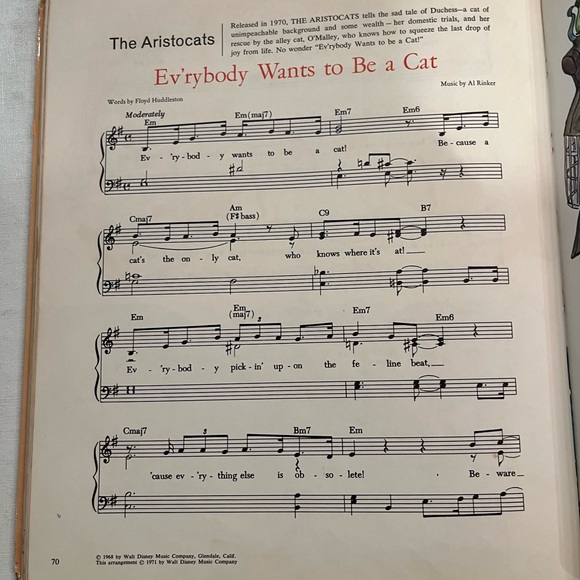 Sold Vintage Walt Disney Music Song Book. Lyrics and note music. Hardback. Fair. - Picture 11 of 15